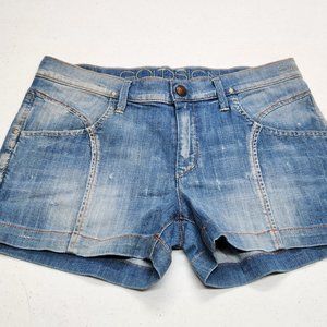 NWOT Women's Goldsign Duval Blue Denim Stretch Short Shorts size 27